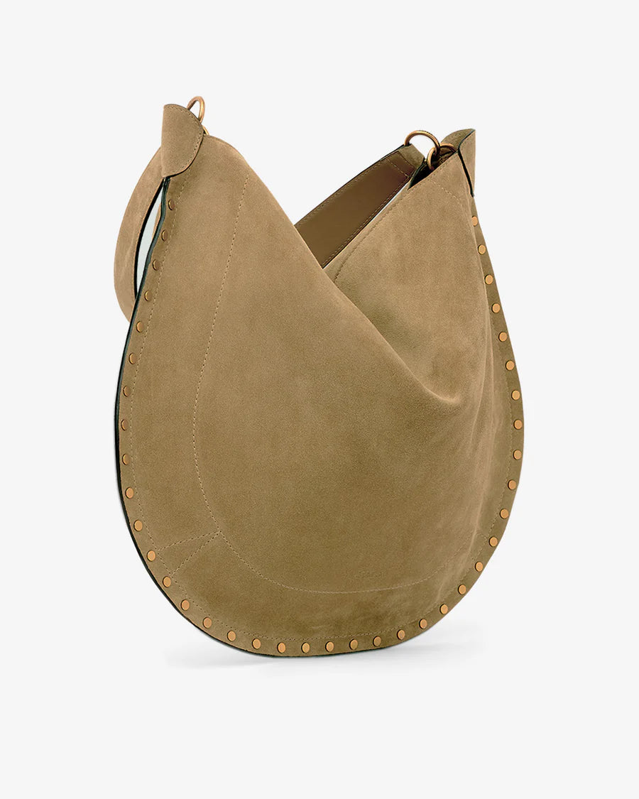 Oskan Hobo Soft Suede Leather Studded - Taupe