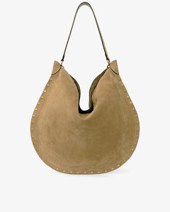 Oskan Hobo Soft Suede Leather Studded - Taupe