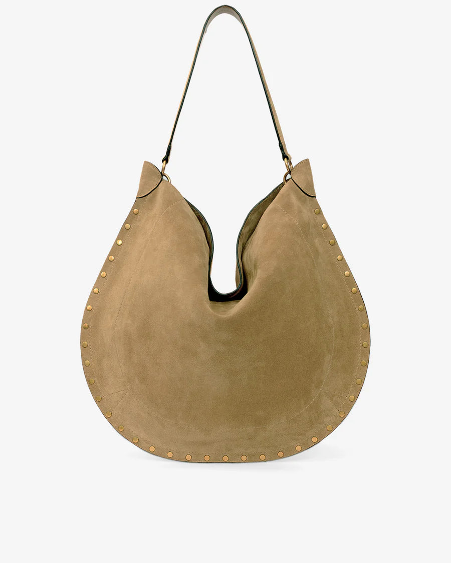 Oskan Hobo Soft Suede Leather Studded - Taupe