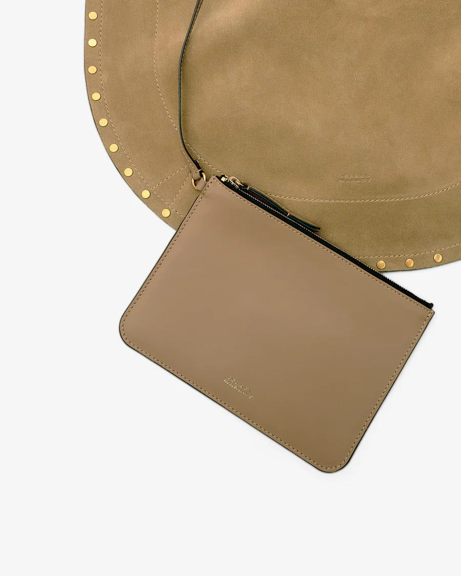 Oskan Hobo Soft Suede Leather Studded - Taupe