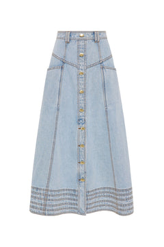 Coast Denim Midi Skirt - Light Sky Wash