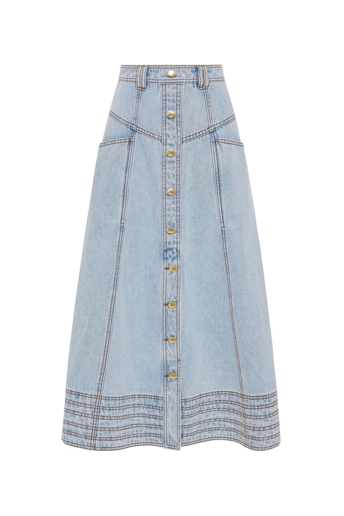 Coast Denim Midi Skirt - Light Sky Wash