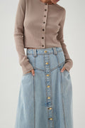 Coast Denim Midi Skirt - Light Sky Wash