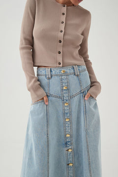 Coast Denim Midi Skirt - Light Sky Wash