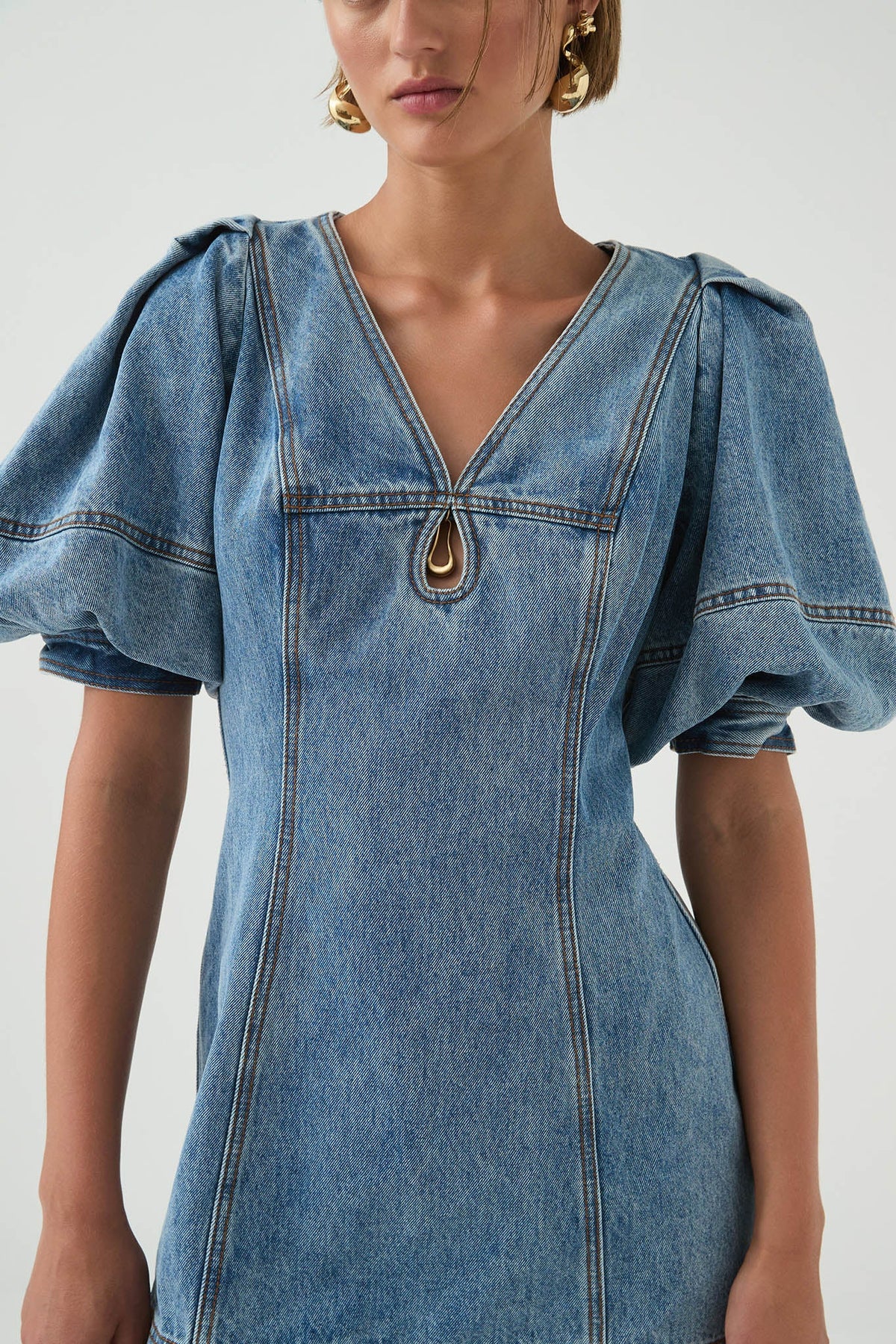 Juno Denim Mini Dress - Coastal Wash