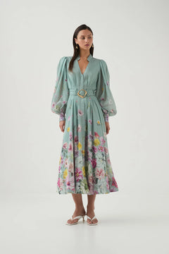 Fleur Shirt Dress - Mist Collage Floral