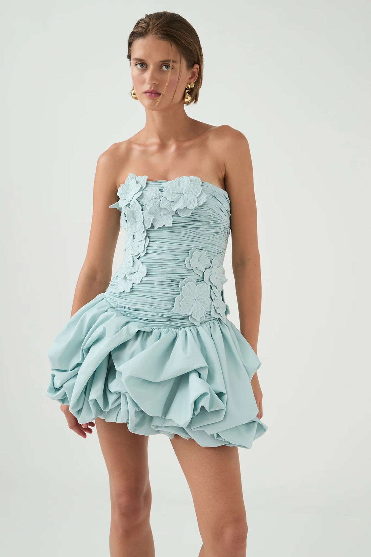 Splendour Mini Dress - Silver Blue