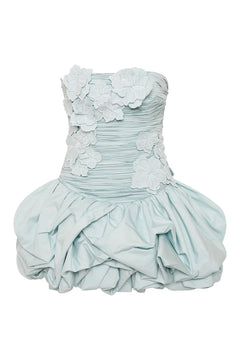 Splendour Mini Dress - Silver Blue