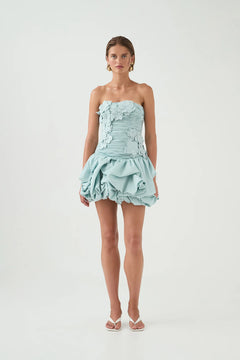 Splendour Mini Dress - Silver Blue
