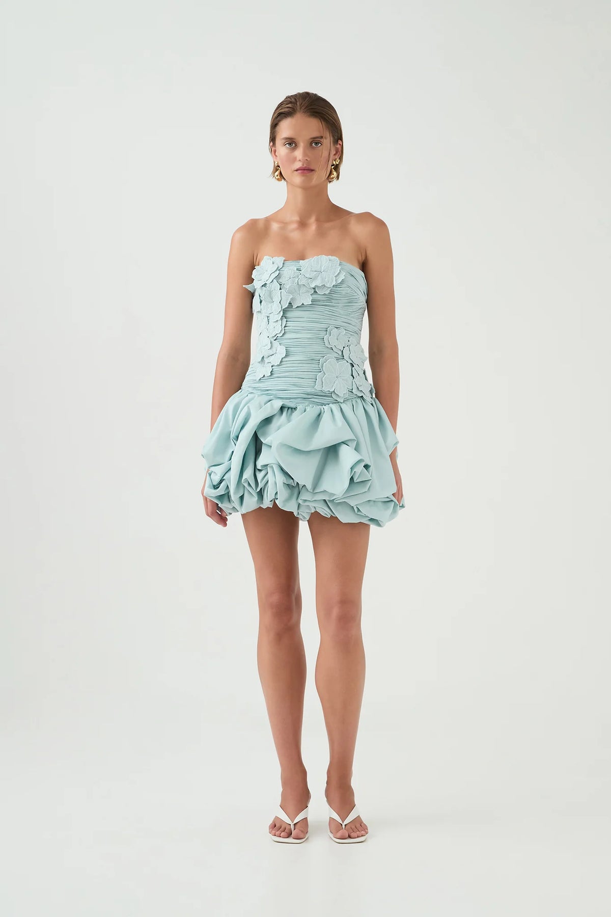 Splendour Mini Dress - Silver Blue