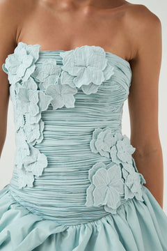 Splendour Mini Dress - Silver Blue
