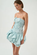 Splendour Mini Dress - Silver Blue
