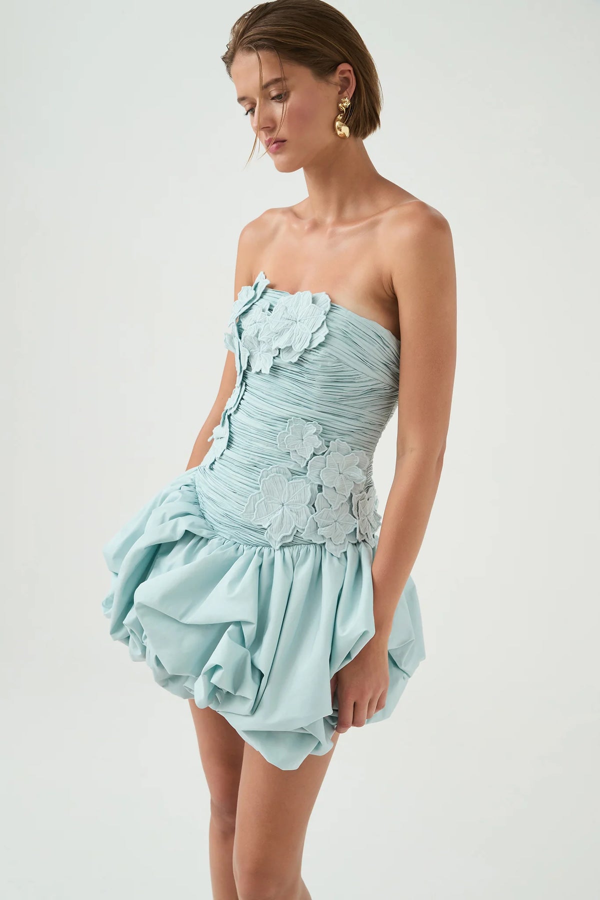Splendour Mini Dress - Silver Blue