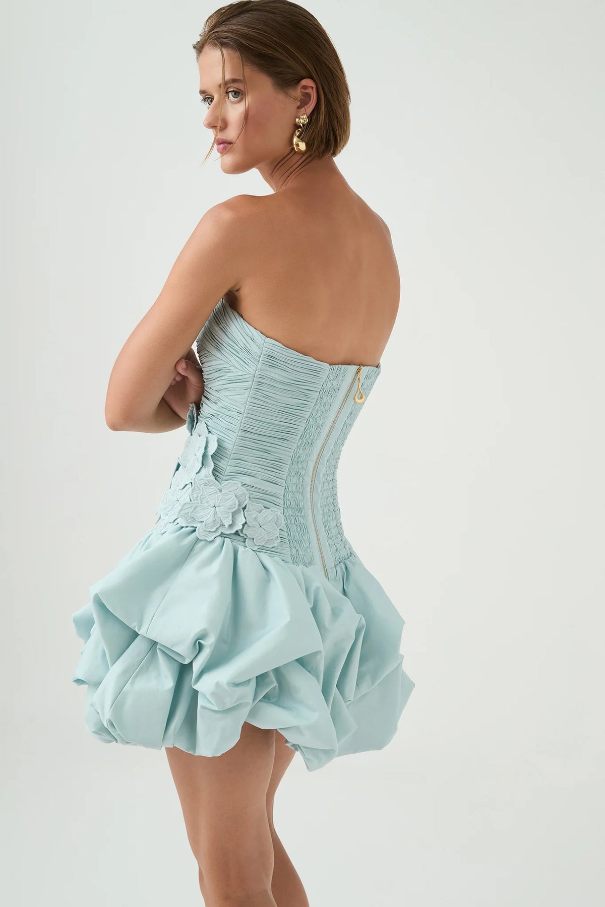 Splendour Mini Dress - Silver Blue