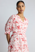 Noorie Blur Print Dress - Röd