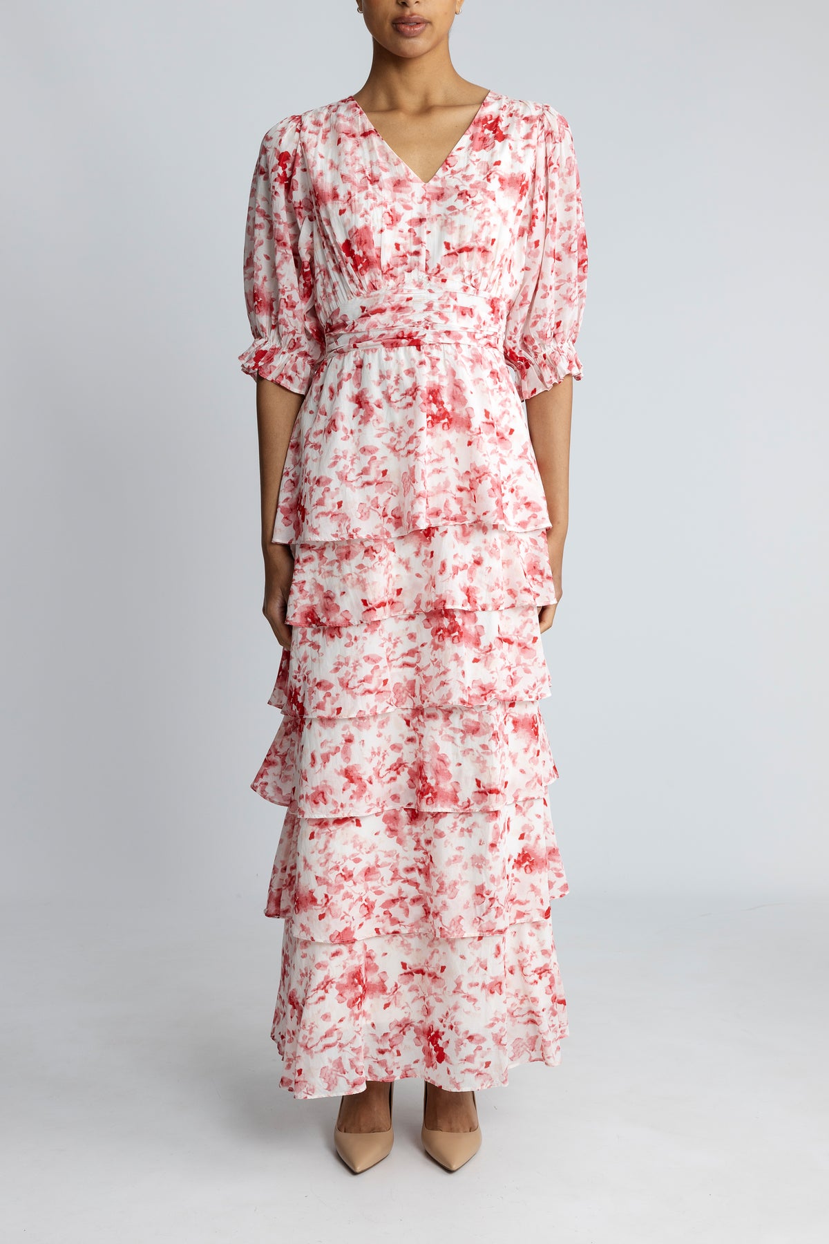 Noorie Blur Print Dress - Röd