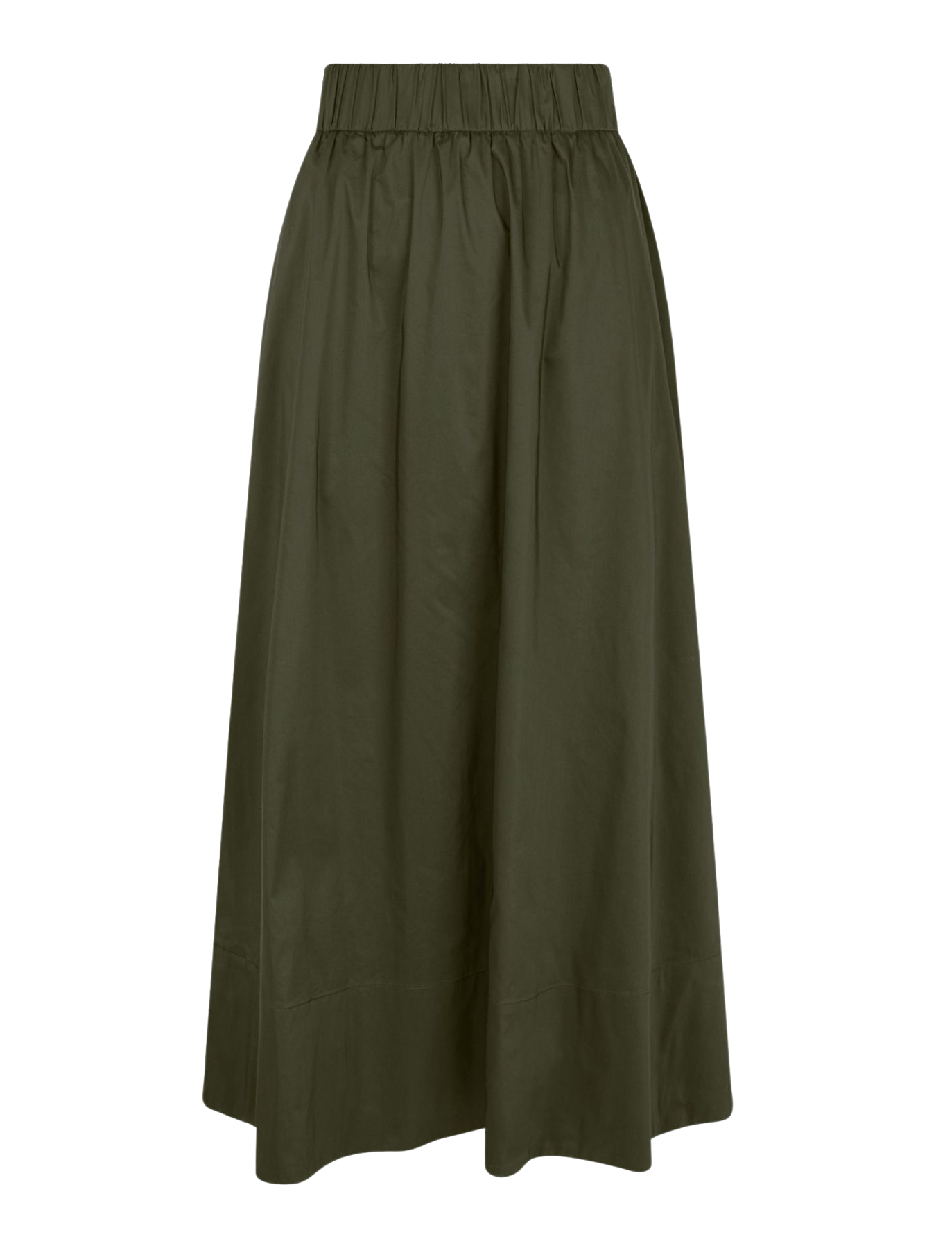 Yara Long Poplin Kjol - Army