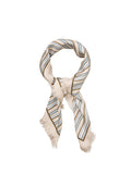 Scallopia Striped Sia Scarf - Birch White