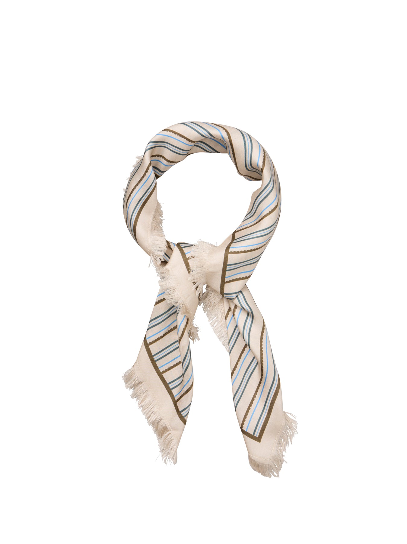 Scallopia Striped Sia Scarf - Birch White