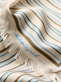 Scallopia Striped Sia Scarf - Birch White