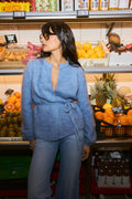 Fredrikke Chunky Kofta - Denim Blue