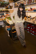 Stripe Wool Cardigan - Ljusgul