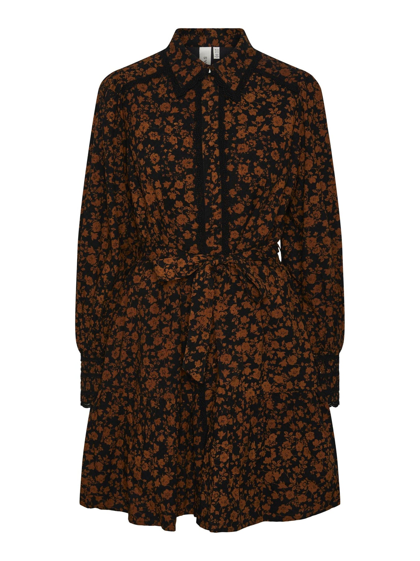 Yastilera LS Shirt Dress - Black W/Tilera Print