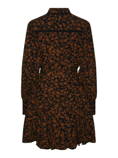 Yastilera LS Shirt Dress - Black W/Tilera Print