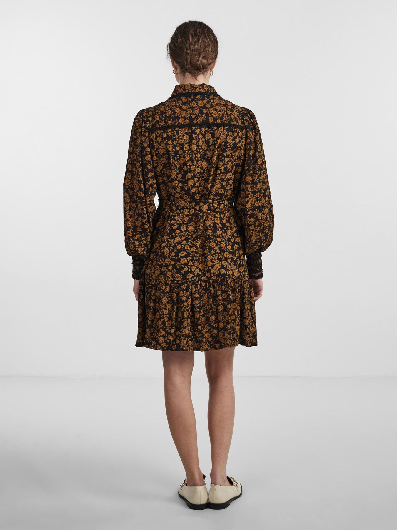 Yastilera LS Shirt Dress - Black W/Tilera Print