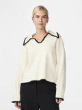 Yasstitch Ls Knit Pullover - Birch/Black