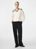 Yasstitch Ls Knit Pullover - Birch/Black