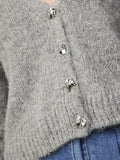 Yasvigga Ls Knit Cardigan - Medium Grey Melange