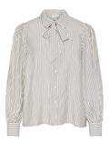 Yaspil Ls Bow Shirt S. - Star White Deep Taupe