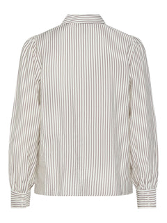 Yaspil Ls Bow Shirt S. - Star White Deep Taupe