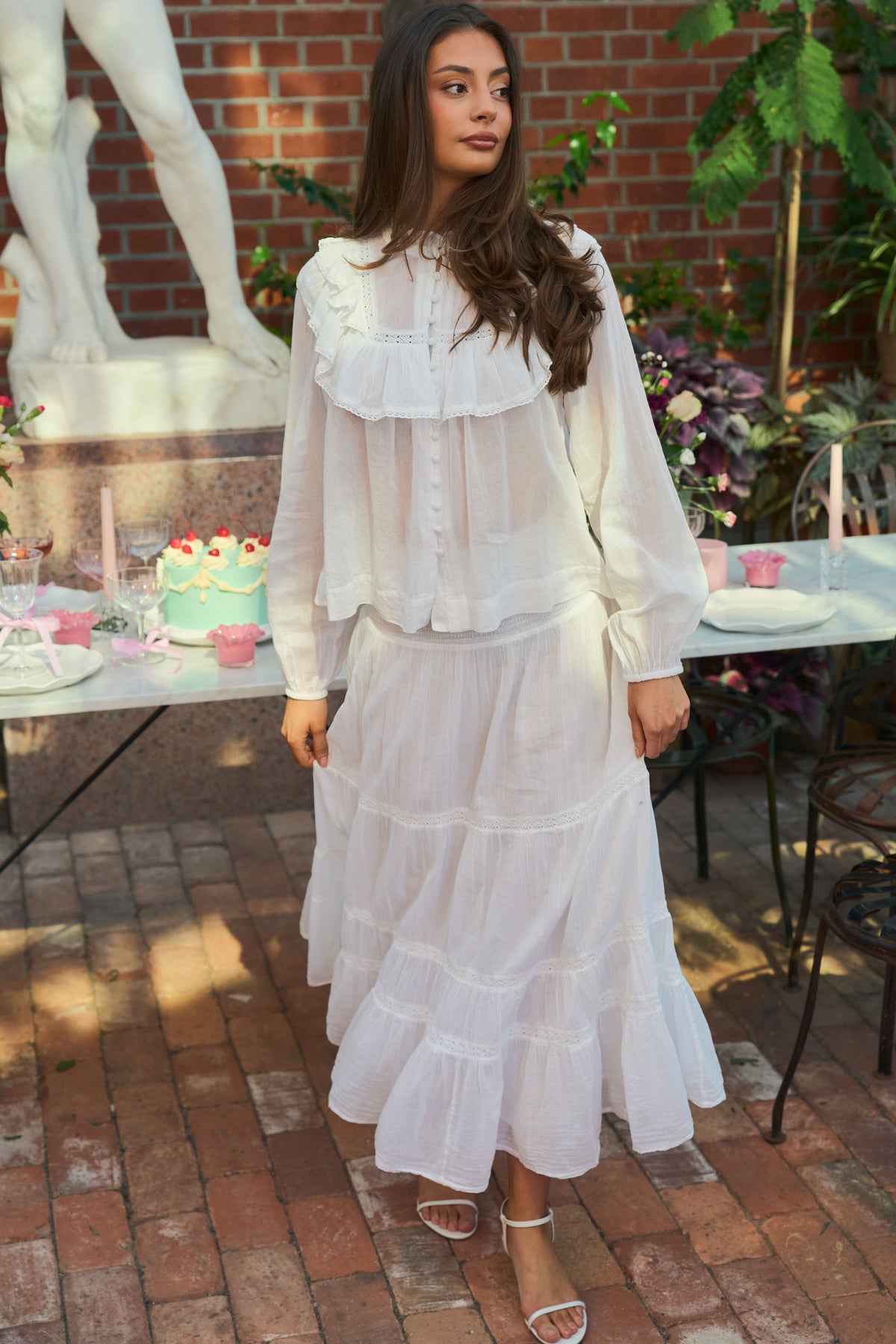 Viva Voile Blus - Vit