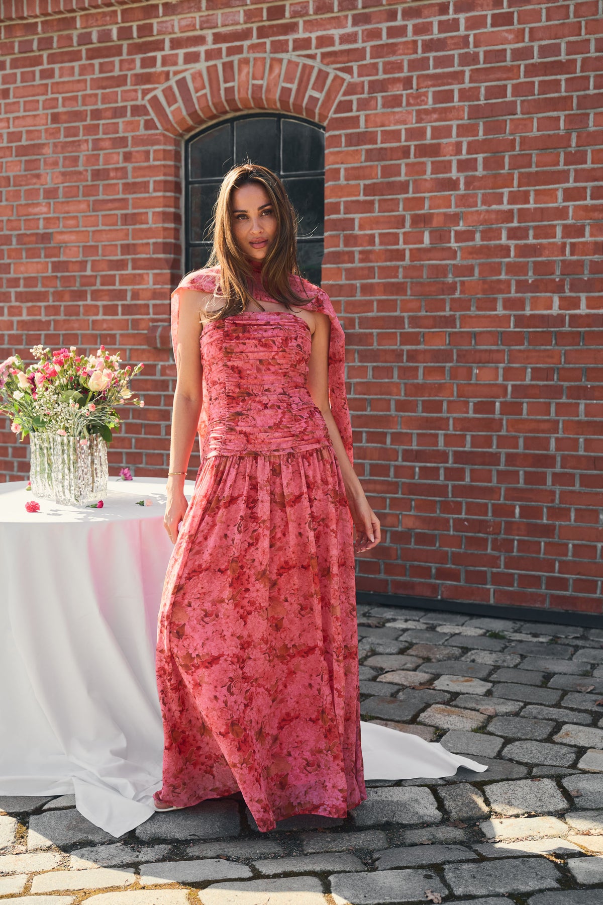 Dagmar Flowy Bandeau Klänning - Rosa
