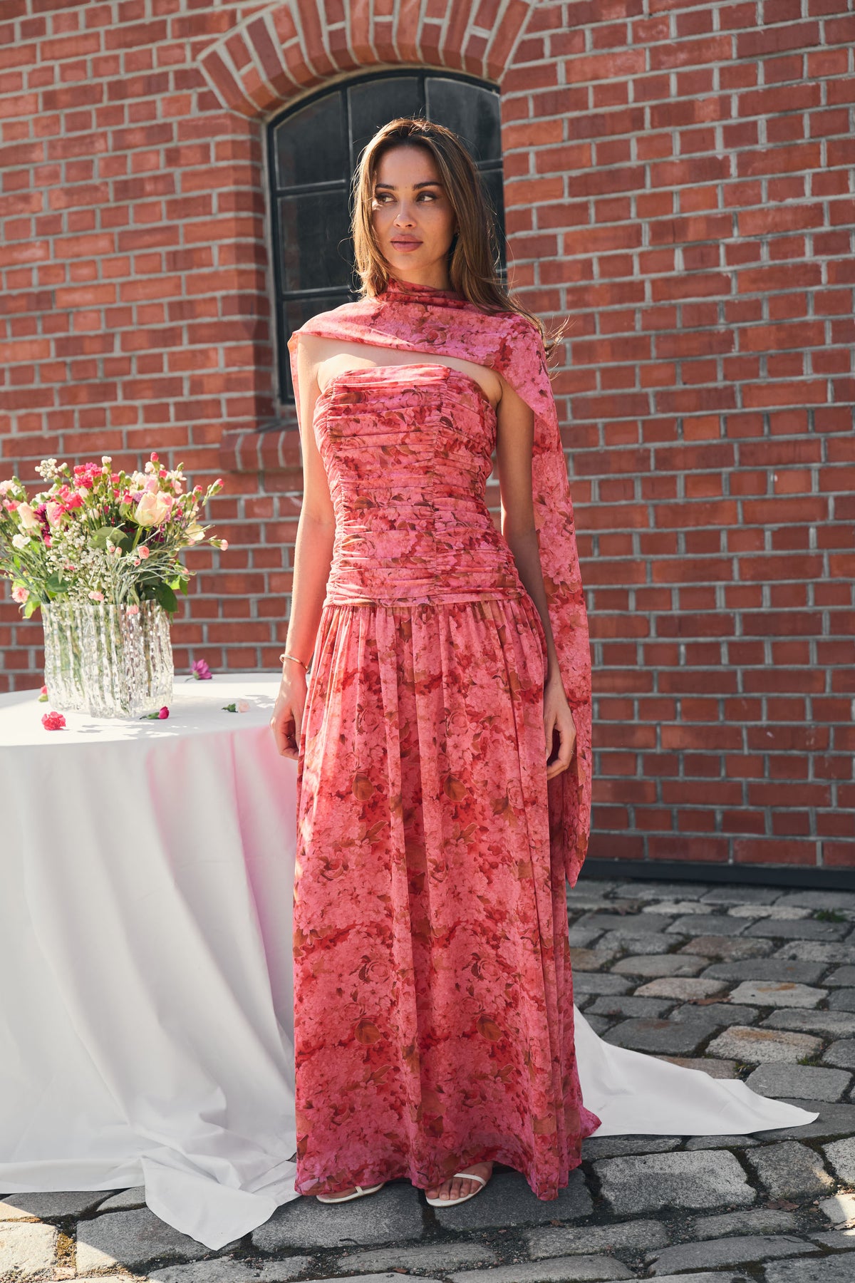 Dagmar Flowy Bandeau Klänning - Rosa