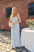 Meya Chiffon Bandeauklänning - Blue Print
