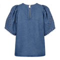 Tillycc Emb Ss Blouse - Denim Blue