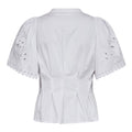 Poppycc Emb Ss V-Shirt - Vit