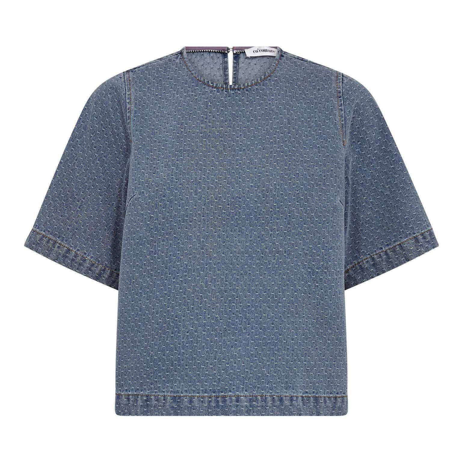 Lovacc Denim Ss Blouse - Denim Blue