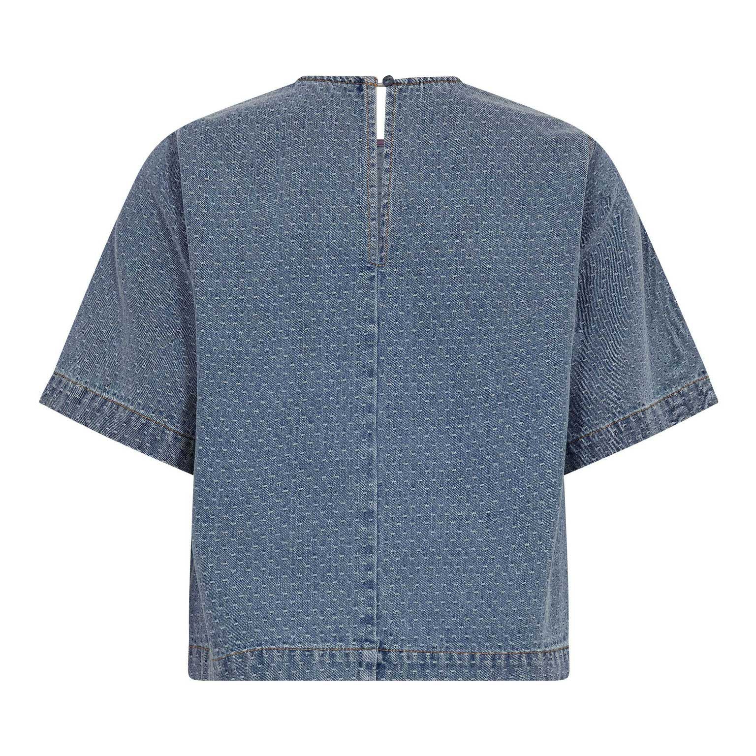 Lovacc Denim Ss Blouse - Denim Blue