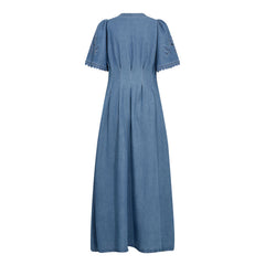 Tillycc Emb Pleat Dress - Denim Blue