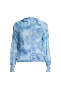 Breeze Printed Running Jacket - Breeze Blue Shadow