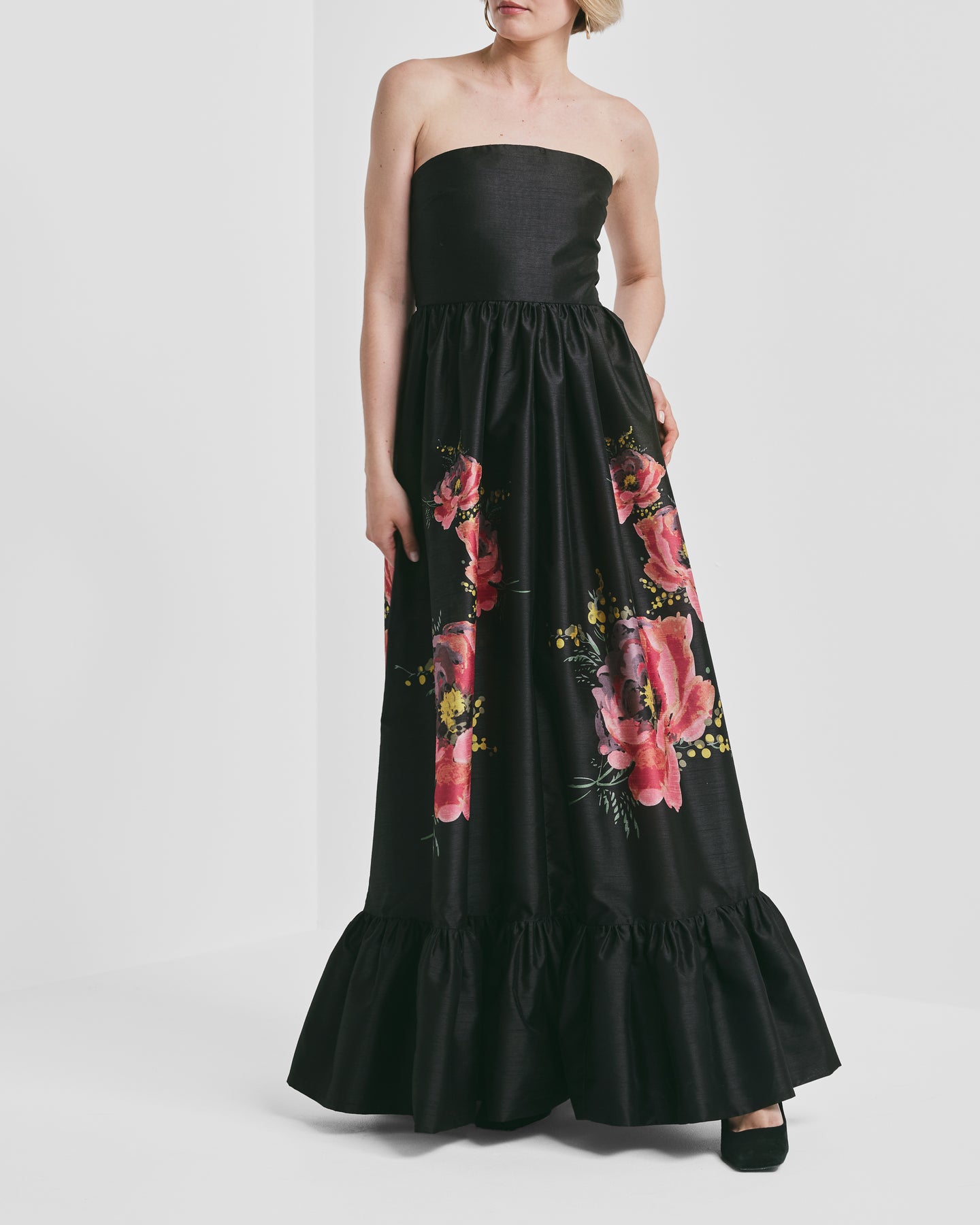 Taffeta Bandeau Dress - Golden Poppy