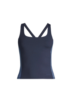 Shaped Block Built In Bra Tank - Core Blue