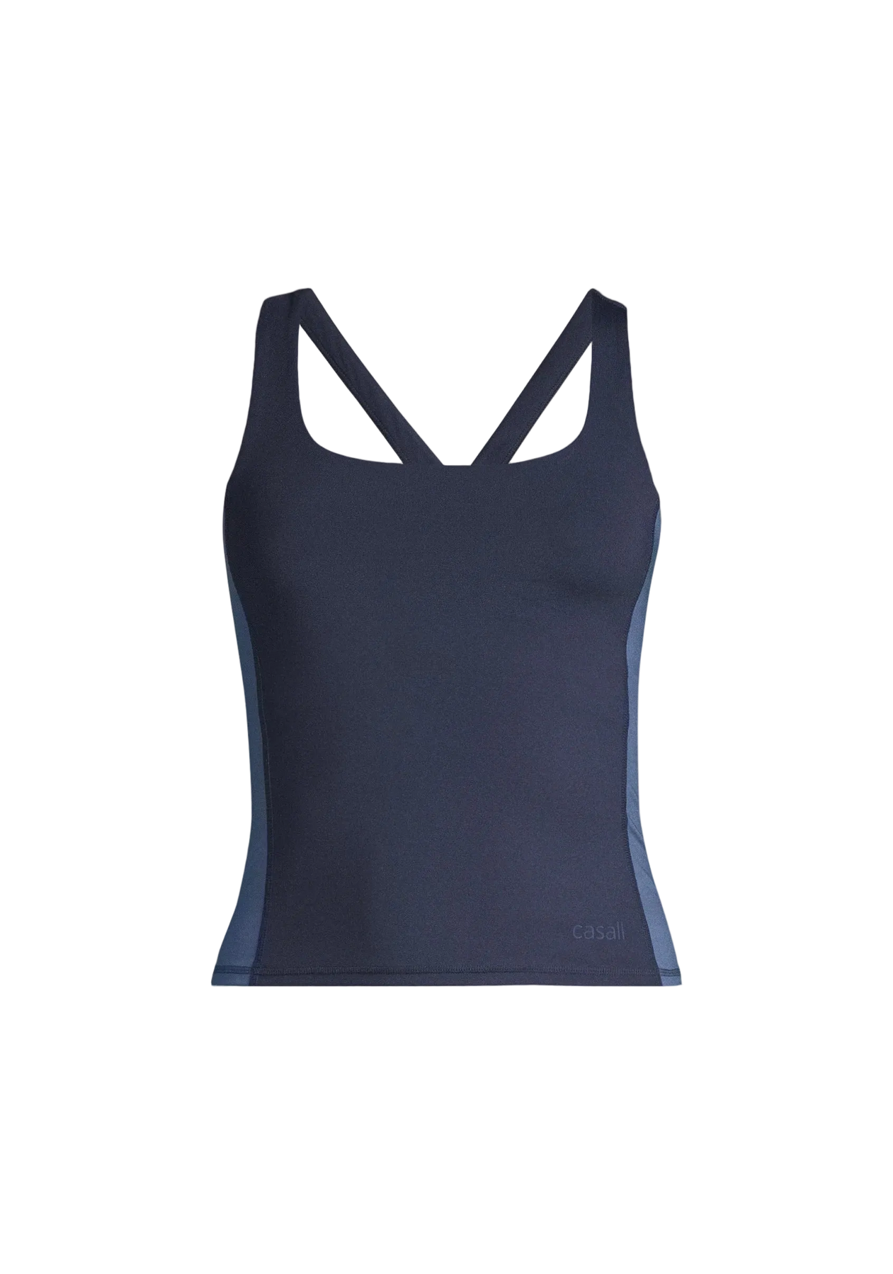 Shaped Block Built In Bra Tank - Core Blue