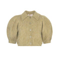 Hairy Knit Puffed Jacket - Grön