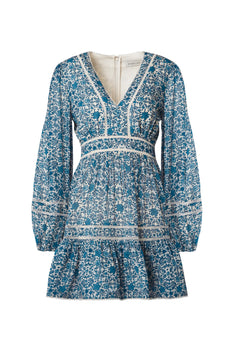 Ariella Printed Ruffled Mini Dress - Coastal Florals