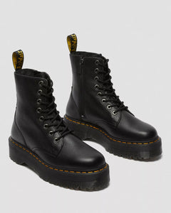 Jadon III Pisa Leather Platform Boots - Black